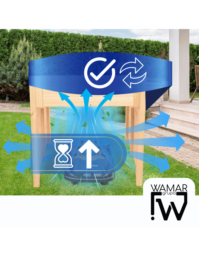 Garaż do kosiarki - GARAŻ DO KOSIARKI zadaszenie do robota koszącego DREWNIANY 2W1 DONICA EKO - product b2b.wamar.biz 9