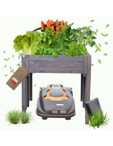 GARAŻ DLA ROBOTA KOSZĄCEGO zadaszenie dla kosiarki DREWNIANY 2W1 DONICA ECO