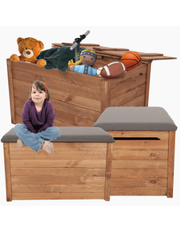 Drewniana skrzynia na taras na zabawki balkonowa kufer SIEDZISKO 190L