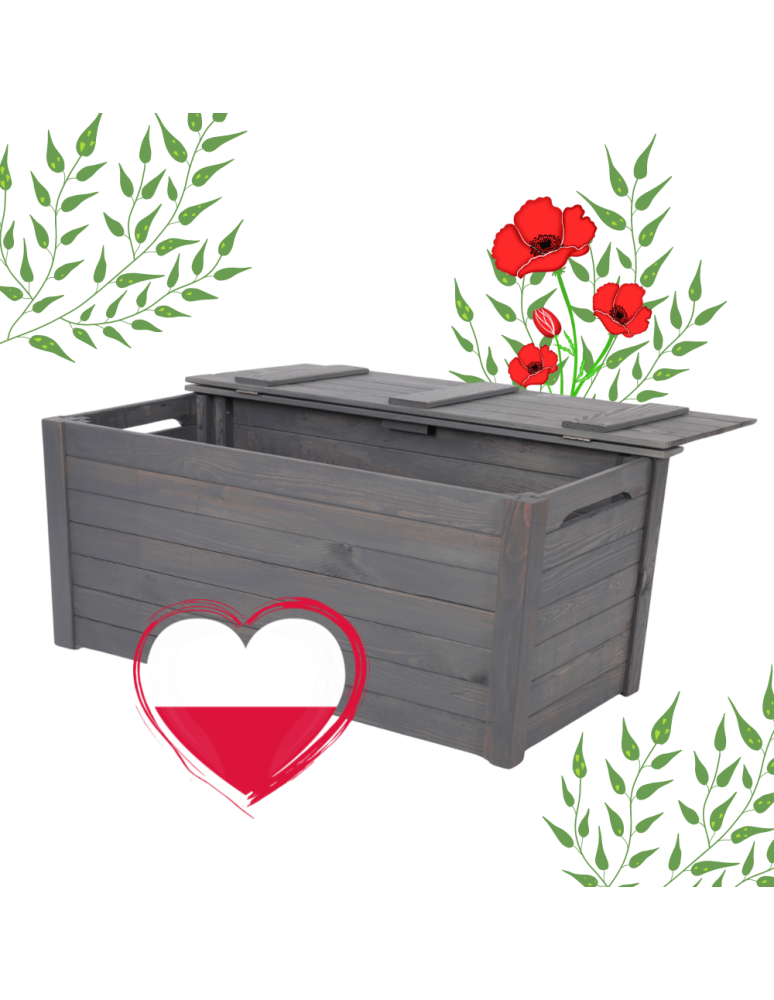 Skrzynie drewniane do domu- ławki drewniane ze skrzynią - Drewniana skrzynia na taras na zabawki balkonowa kufer SIEDZISKO 190L - product b2b.wamar.biz 8