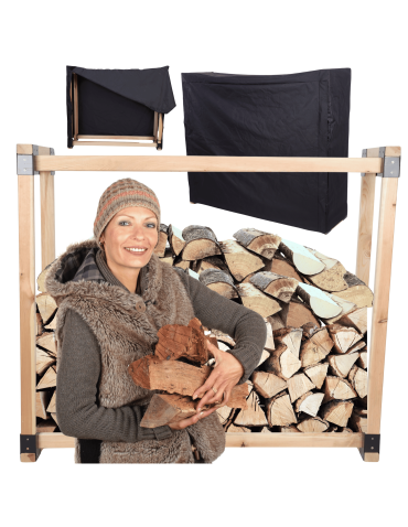 Stojak na drewno kominkowe wiata z pokrowcem drewutnia 0,4 m3 EKO SOLIDNY