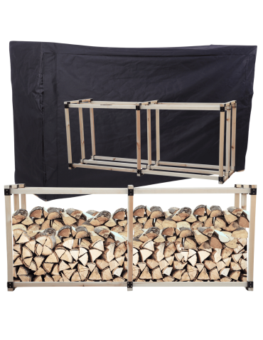 SOSNOWY stojak na drewno kominkowe wiata z pokrowcem drewutnia 1,7 m3 eco