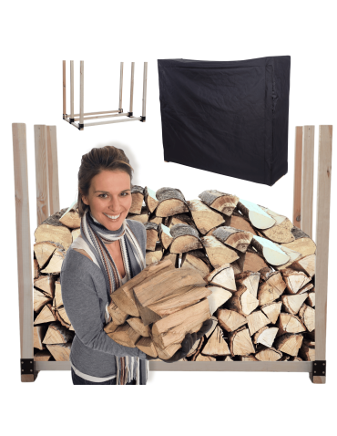Stojak na drewno kominkowe wiata z pokrowcem drewutnia 0,9 m3 EKO SOLIDNY