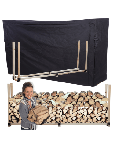 Stojak na drewno kominkowe wiata z pokrowcem drewutnia 0,9 m3 EKO SOLIDNY