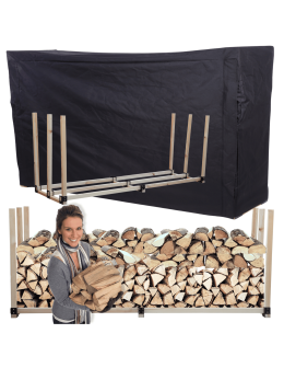 Stojak na drewno kominkowe wiata z pokrowcem drewutnia 1,9 m3 EKO SOLIDNY