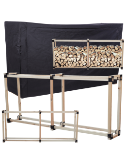 Stojak na drewno kominkowe wiata z pokrowcem drewutnia 1,1 m3 EKO SOLIDNY