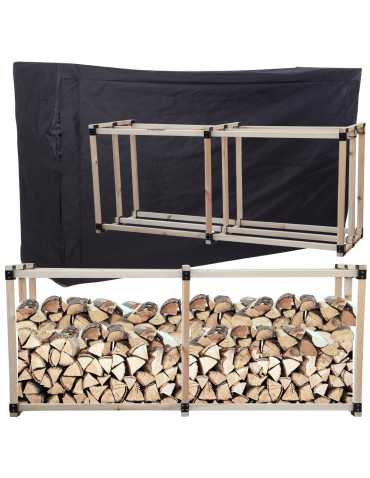 Stojak na drewno kominkowe wiata z pokrowcem drewutnia 2,2 m3 EKO SOLIDNY