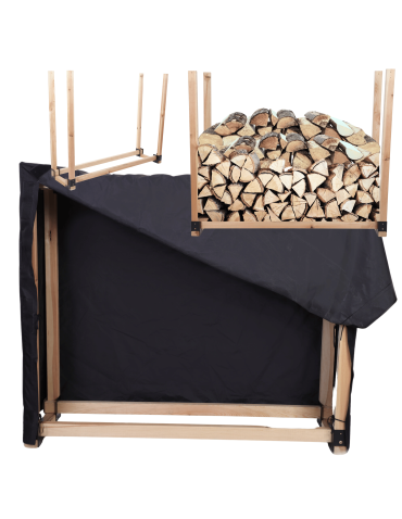 Stojak na drewno kominkowe wiata z pokrowcem drewutnia 0,5 m3 EKO SOLIDNY