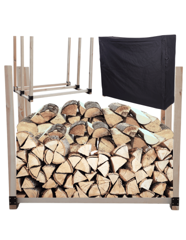 Stojak na drewno kominkowe wiata z pokrowcem drewutnia 1,1 m3 EKO SOLIDNY