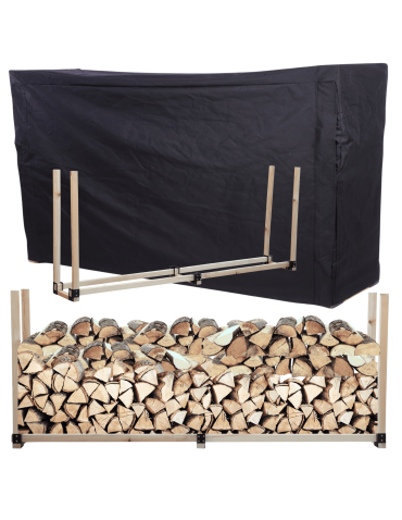 Stojak na drewno kominkowe wiata z pokrowcem drewutnia 1,2 m3 EKO SOLIDNY