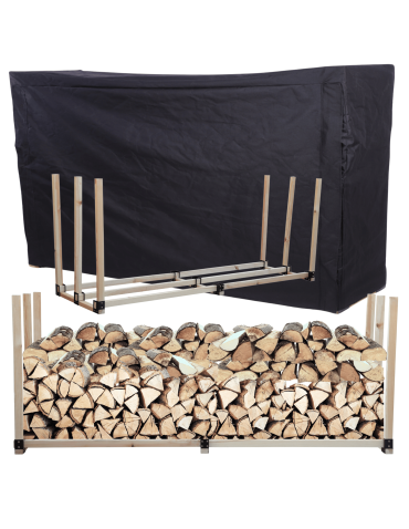 Stojak na drewno kominkowe wiata z pokrowcem drewutnia 2,4 m3 EKO SOLIDNY