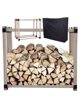 Stojak na drewno kominkowe wiata z pokrowcem drewutnia 1,1 m3 EKO SOLIDNY