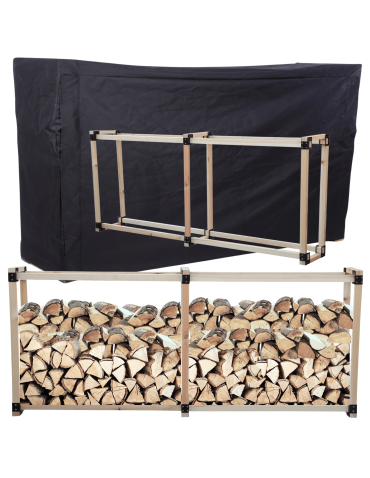 Stojak na drewno kominkowe wiata z pokrowcem drewutnia 1,1 m3 EKO SOLIDNY