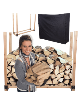 Stojak na drewno kominkowe wiata z pokrowcem drewutnia 0,5 m3 EKO SOLIDNY