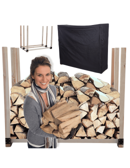 Stojak na drewno kominkowe wiata z pokrowcem drewutnia 1,1 m3 EKO SOLIDNY