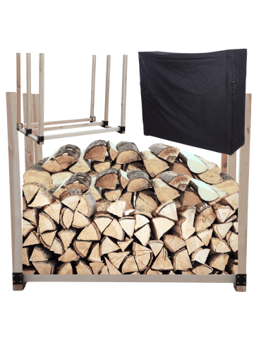 Stojak na drewno kominkowe wiata z pokrowcem drewutnia 1,5 m3 EKO SOLIDNY