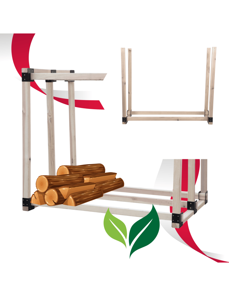 Stojaki na drewno - Stojak na drewno kominkowe wiata z pokrowcem drewutnia 1,5 m3 EKO SOLIDNY - produkt b2b.wamar.biz 8