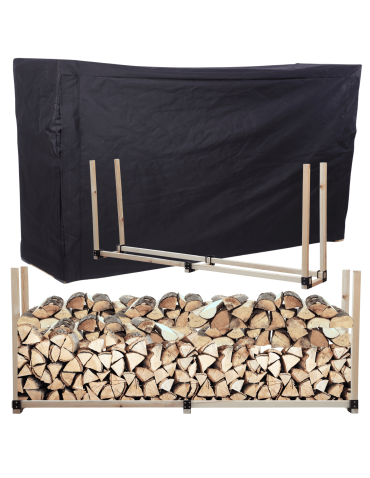 Stojak na drewno kominkowe wiata z pokrowcem drewutnia 1,5 m3 EKO SOLIDNY