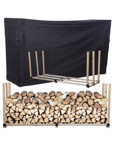 Stojak na drewno kominkowe wiata z pokrowcem drewutnia 3,1 m3 EKO SOLIDNY