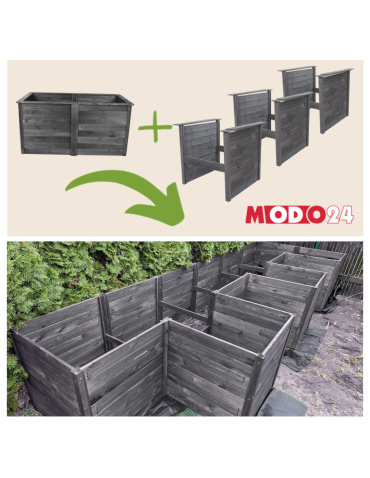 ZOB - Warzywnik skrzynia na warzywa MODUŁOWA moduł podstawowy grządka impregnat - produkt 7