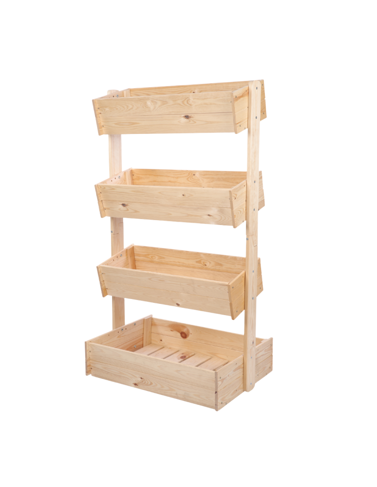 Kwietniki - Drewniany kwietnik pionowy 146 cm 4 półki kolor naturalny zioła ECO - product b2b.wamar.biz 2