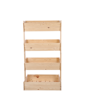 Kwietniki - Drewniany kwietnik pionowy 146 cm 4 półki kolor naturalny zioła ECO - product 3