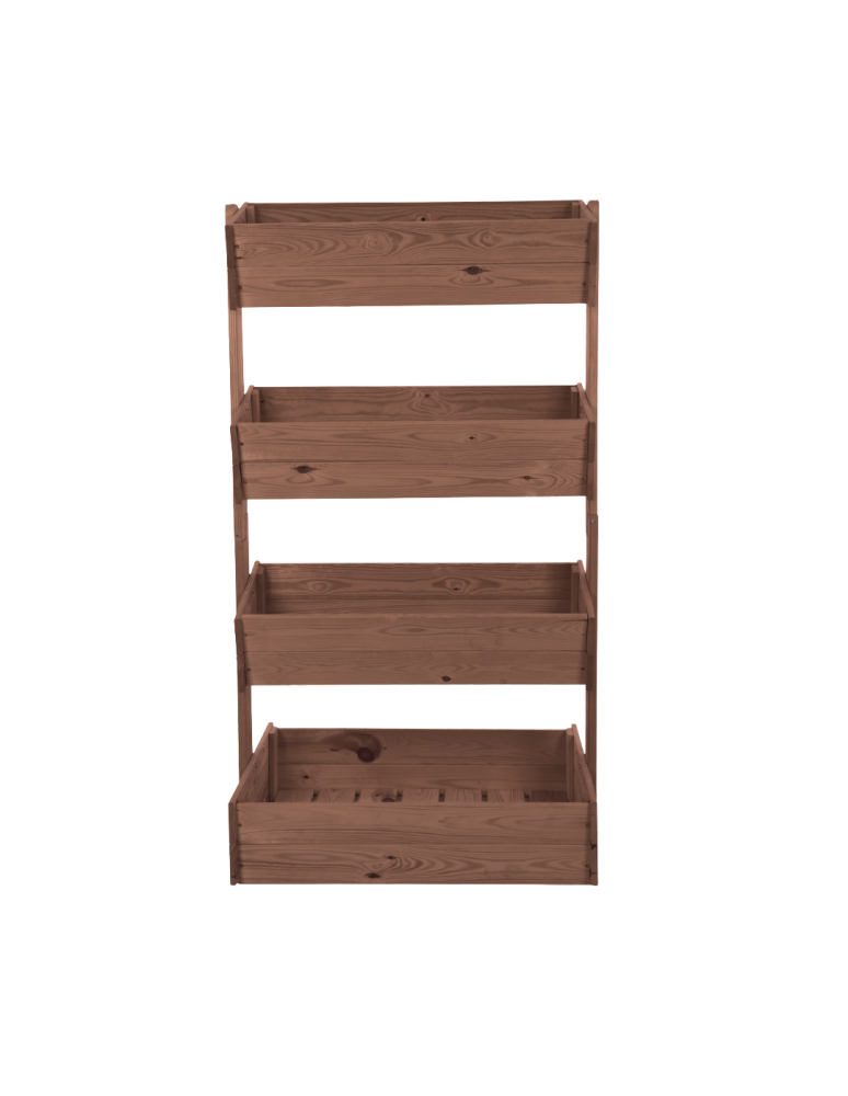 Kwietniki Wertykalne - Kwietnik tarasowy drewniany 146 cm 4 półki impregnacja brązowa kwiaty ECO - product b2b.wamar.biz 3