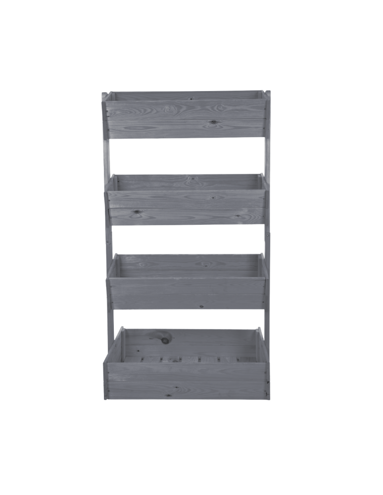 Kwietniki - Kwietnik balkonowy drewniany 146 cm 4 półki impregnacja szara stojak ECO - produkt b2b.wamar.biz 3