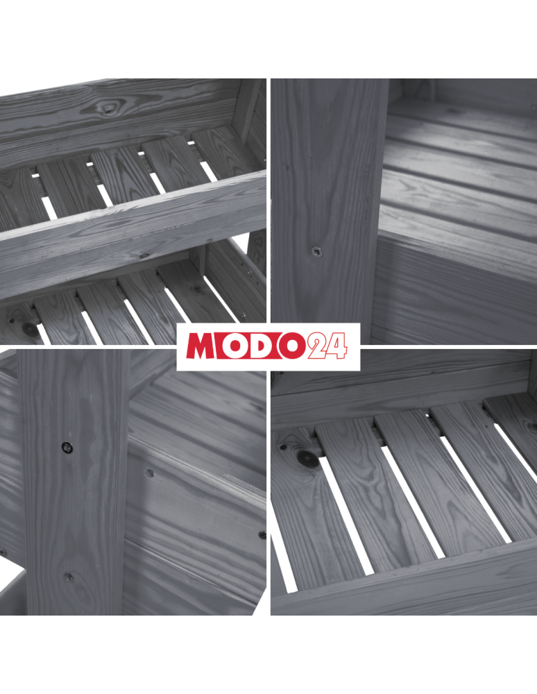 Kwietniki - Kwietnik balkonowy drewniany 146 cm 4 półki impregnacja szara stojak ECO - produkt b2b.wamar.biz 6