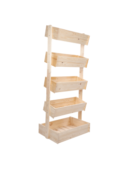 Drewniany regał na kwiaty 187 cm 5 półek kolor naturalny balkonowy ECO - product 2