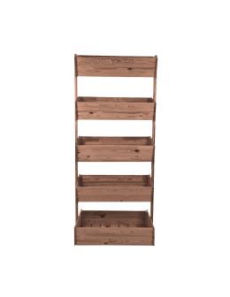 Kwietnik ogrodowy drewniany 187 cm 5 półek impregnacja brązowa rośliny ECO - product 2