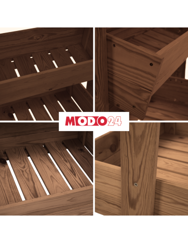 Kwietniki - Kwietnik ogrodowy drewniany 187 cm 5 półek impregnacja brązowa rośliny ECO - product 5