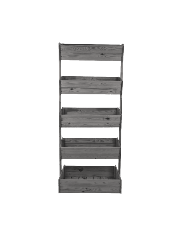 Kwietniki - Stojak na kwiaty drewniany 187 cm 5 półek impregnacja szara ogrodowy ECO - product 3