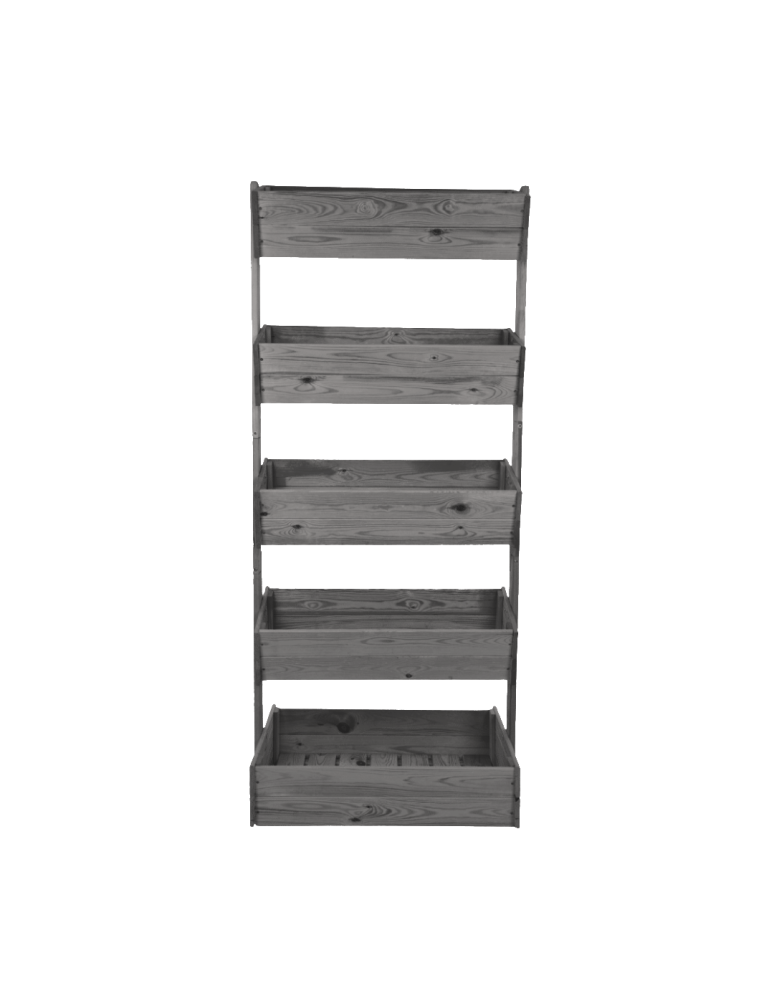 Kwietniki - Stojak na kwiaty drewniany 187 cm 5 półek impregnacja szara ogrodowy ECO - product b2b.wamar.biz 3