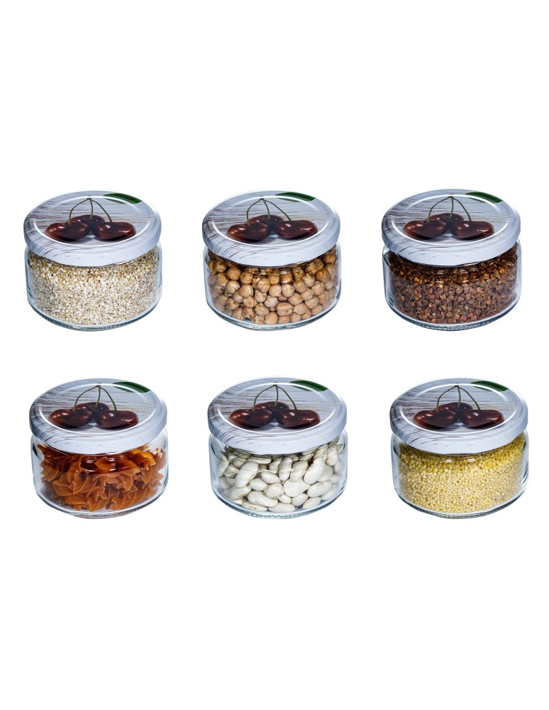 Słoiki - Słoik zwykły 250 ml · Wieczko (⌀82) z grafiką “czereśnia” · 6-pak - product b2b.wamar.biz 1