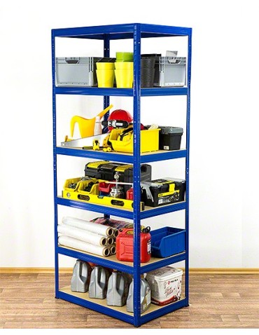 Regały - Regał Helios 196x100x30 cm 6 półek/175kg Niebiesko-Biały - product 9