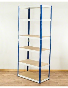 Regał Helios 196x110x50 cm 6 półek/175kg Niebiesko-Biały