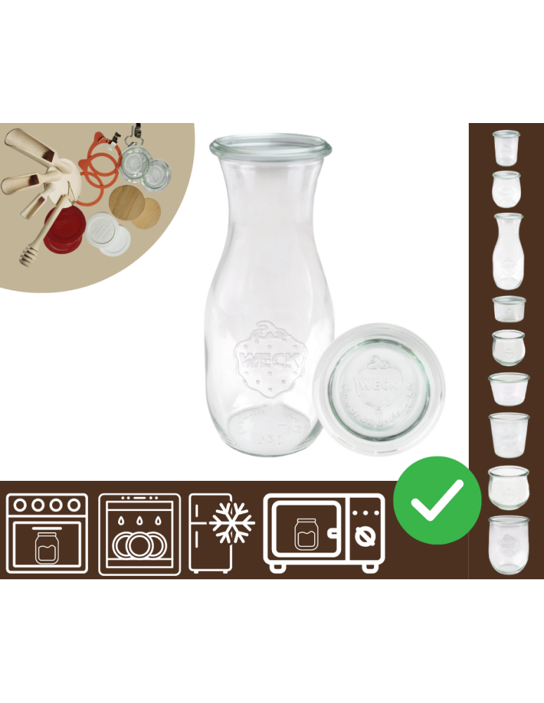 Słoiki i Dodatki - Słoiki WECK / szklane wieko KARAFKA 1l 1062ml BUTELKA - product b2b.wamar.biz 1