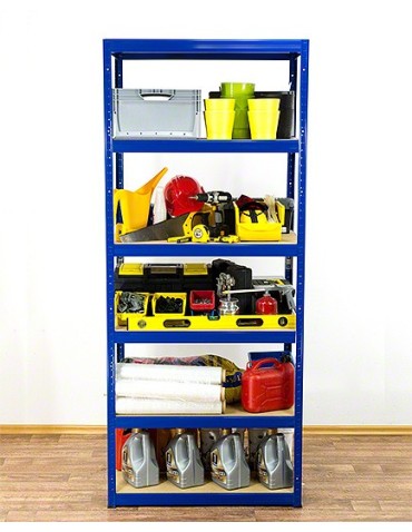 Regały - Regał Helios 213x075x35 cm 6 półek/175kg Niebiesko-Biały - product 10