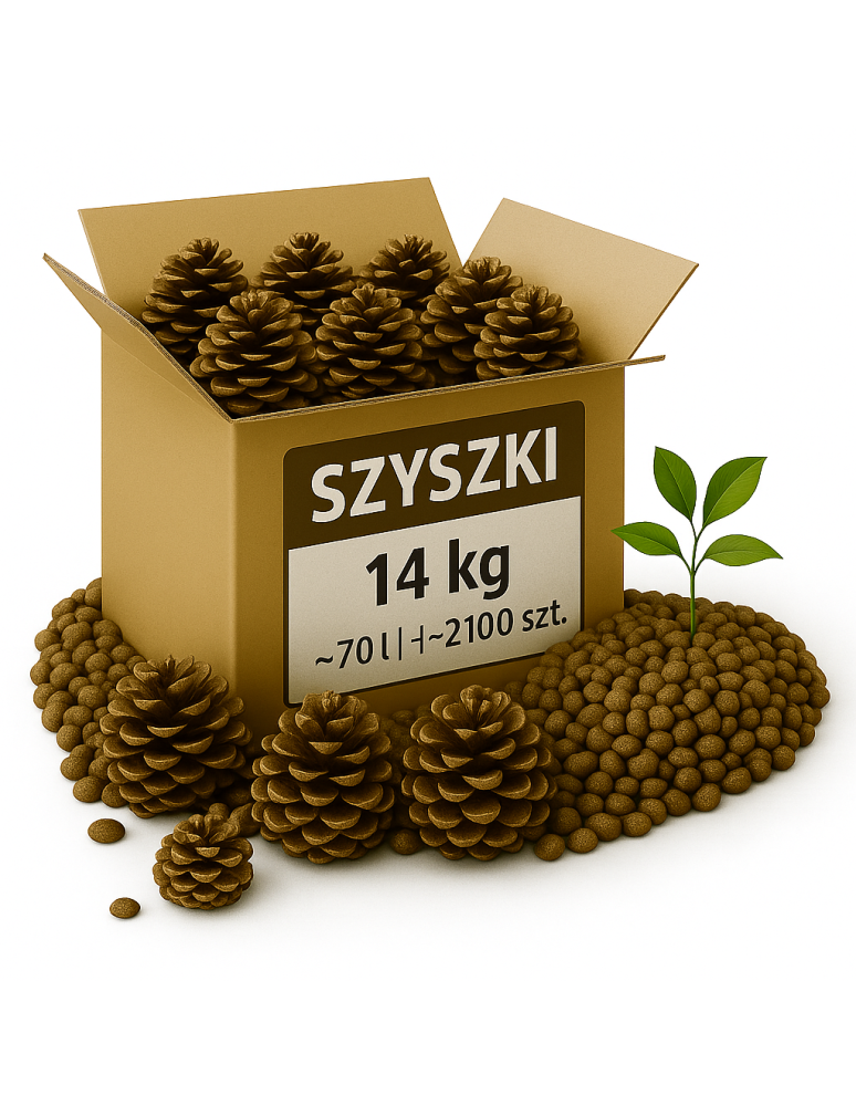 Surowce organiczne - SZYSZKI DO OGRODU  na RABATY ŚCIÓŁKĘ GRZĄDKI DEKORACJE eko 14KG 70L 2100SZT - product b2b.wamar.biz 1