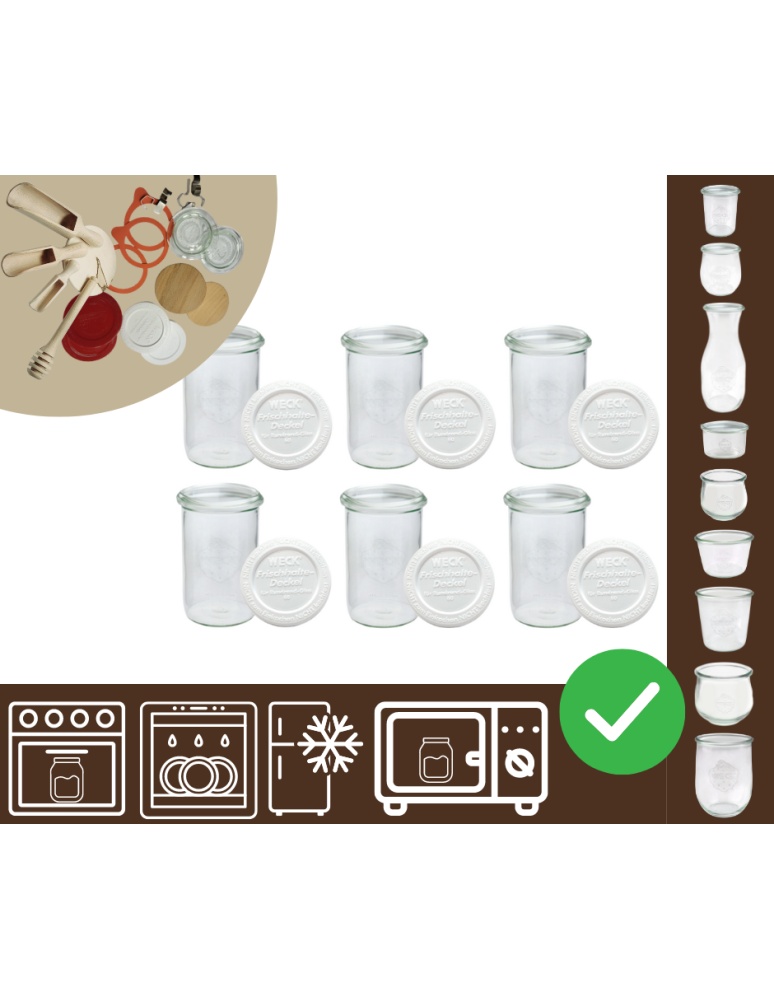 Słoiki i Dodatki - Słoiki WECK 6szt/ plastikowe wieko słoik 1050ml 1l MOLD - product b2b.wamar.biz 1