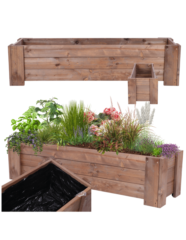 Drewniane Donice Ogrodowe - Donica drewniana IMPREGNAT warzywna doniczka na balkon szer. 100 cm FOLIA - product b2b.wamar.biz 1