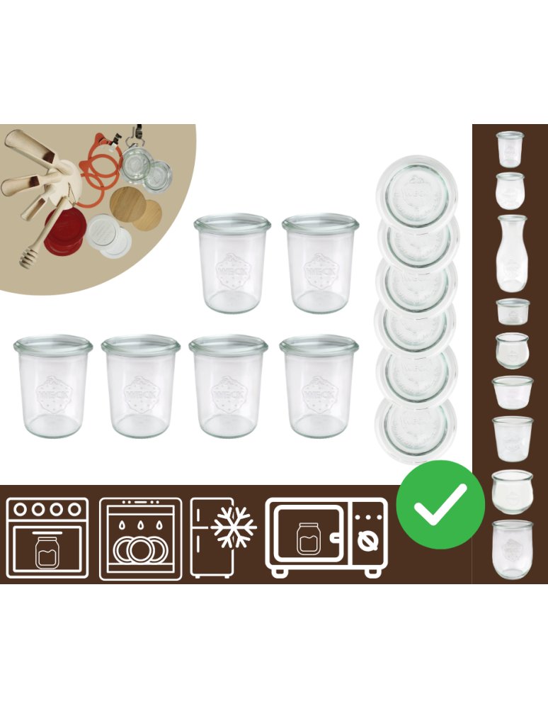 Słoiki i Dodatki - Słoiki WECK x6 / szklane wieko słoik 160ml MOLD - product b2b.wamar.biz 1