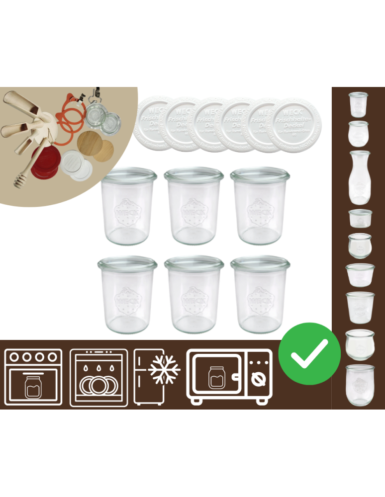 Słoiki i Dodatki - Słoiki WECK x6 / plastikowe wieko słoik 160ml MOLD - product b2b.wamar.biz 1