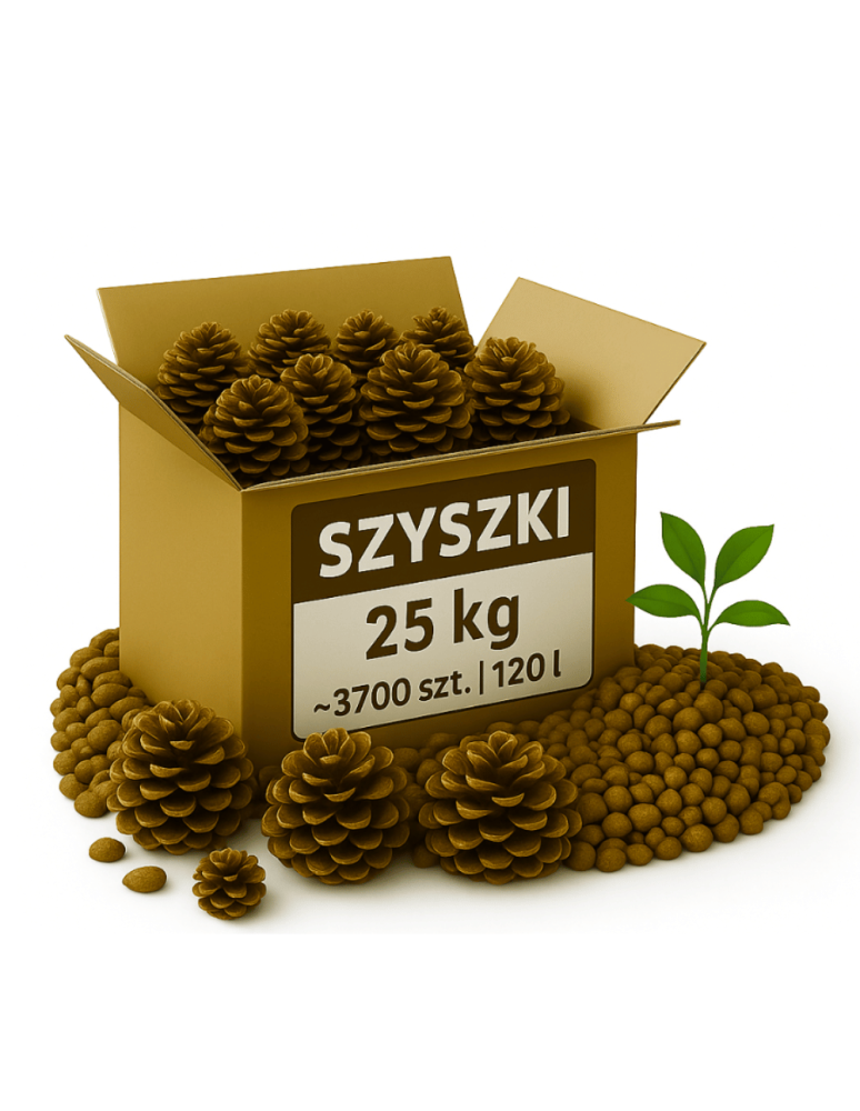 Surowce organiczne - SZYSZKI DO OGRODU  na RABATY ŚCIÓŁKĘ GRZĄDKI DEKORACJE eko 25KG 120L 3700SZT - product b2b.wamar.biz 1
