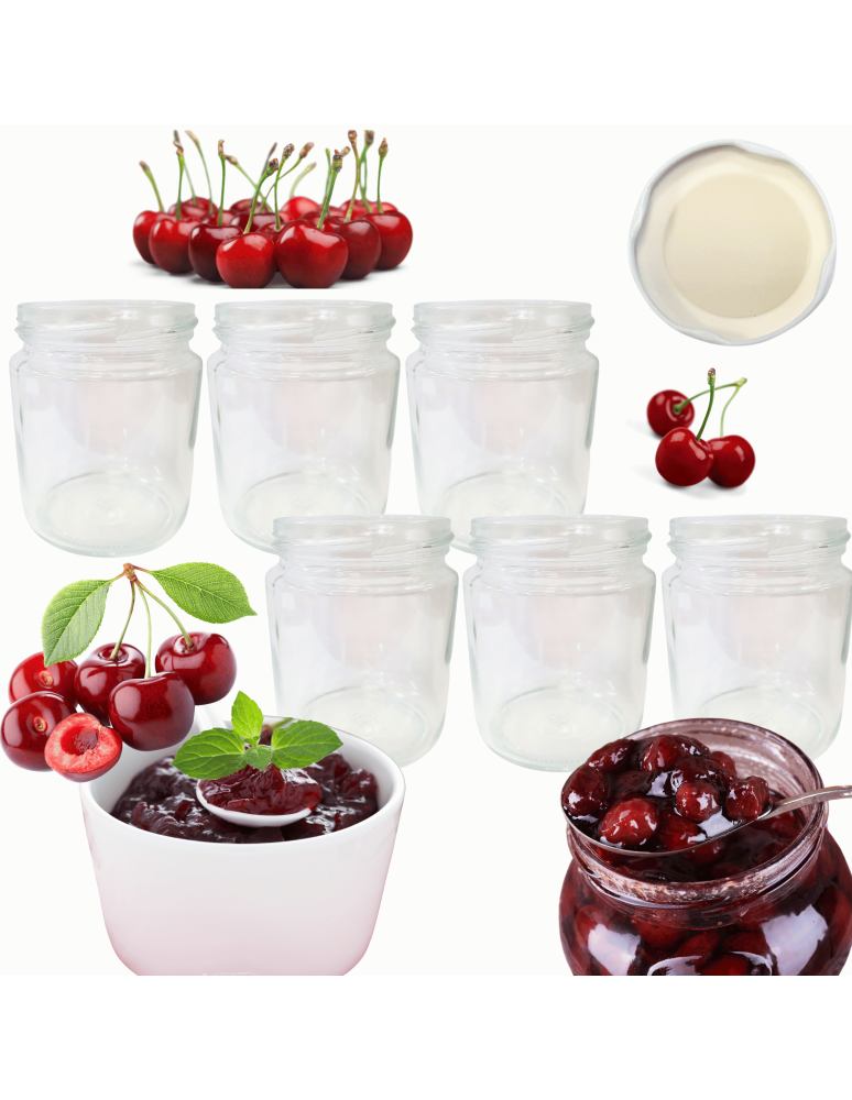 Słoiki - Słoiki 250ml słoiczki na dżem przyprawy deserki konfitury 6szt. 66mm PZH - product b2b.wamar.biz 1