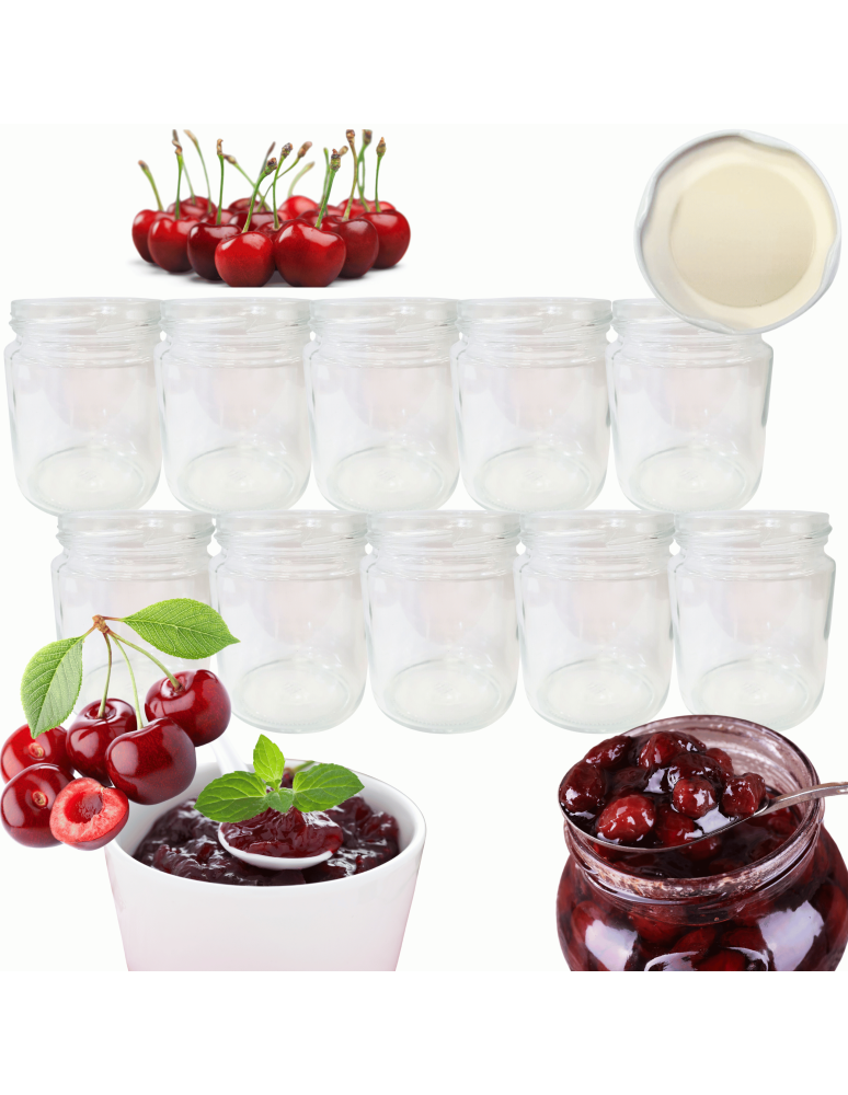 Słoiki - Słoiki 250ml słoiczki na dżem przyprawy deserki konfitury 10szt. 66mm PZH - product b2b.wamar.biz 1