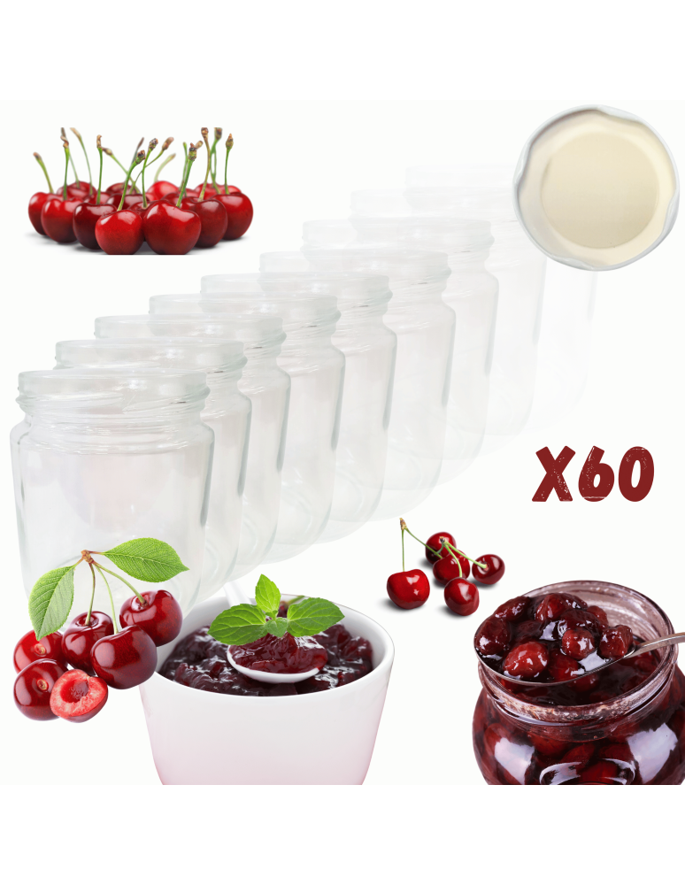 Słoiki - Słoiki 250ml słoiczki na dżem przyprawy deserki konfitury 60szt. 66mm PZH - product b2b.wamar.biz 1