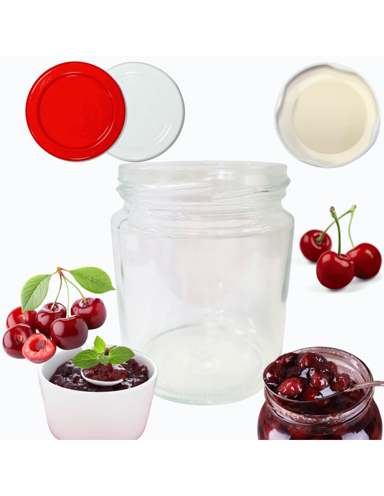 Słoiki - Słoik 250ml KOMPLET z POKRYWKĄ słoik dżemy konfitury przyprawy deserki 66mm - product b2b.wamar.biz 1