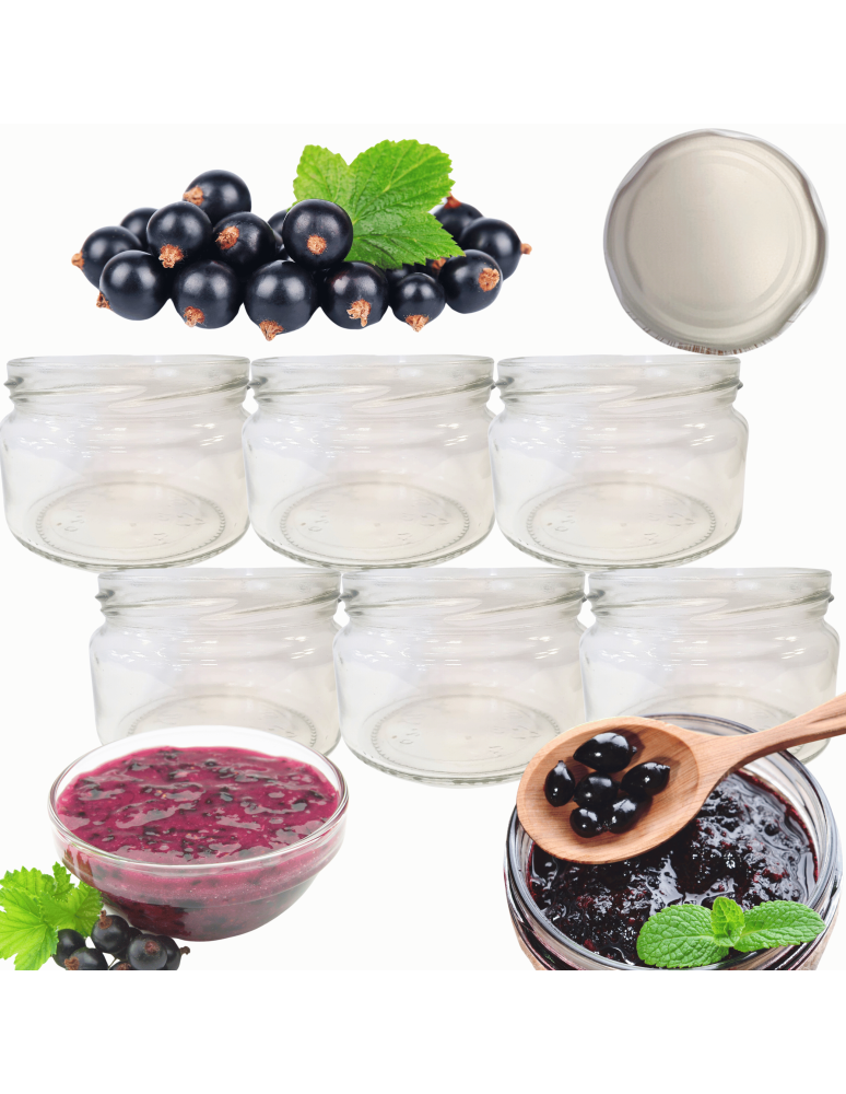 Słoiki - Słoiki 250ml słoiczki na dżem przyprawy deserki konfitury 6szt. 82mm PZH - product b2b.wamar.biz 1
